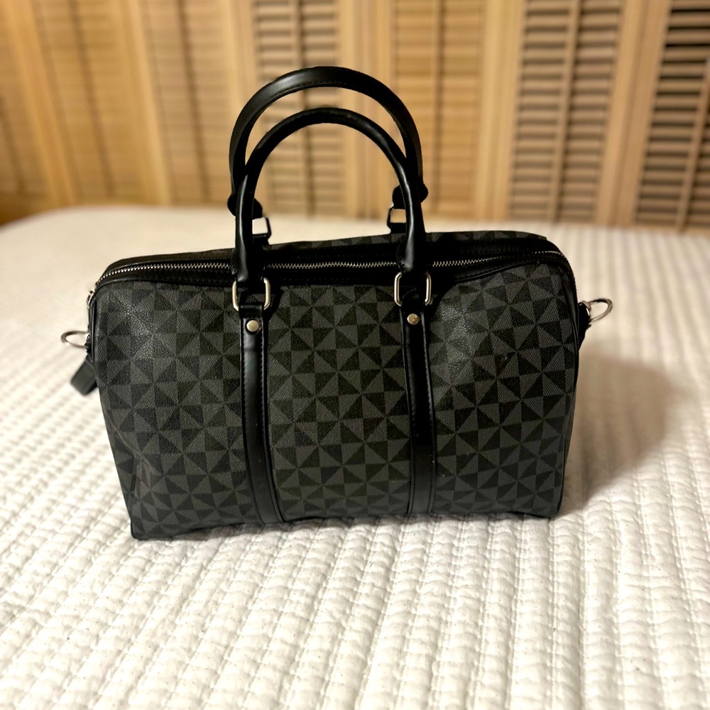 H&M large black leather bag